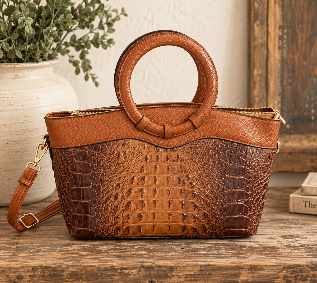Purse - Saddle Croc Embossed