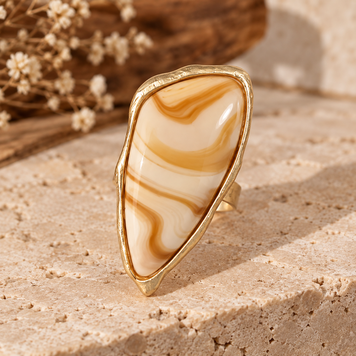 Ring - Matte Marble Stone