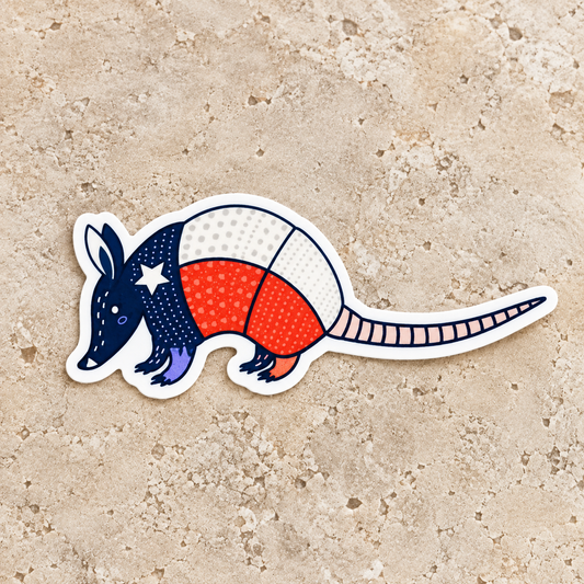 Sticker - Armadillo Texas Flag