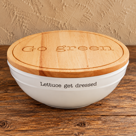 Salad Bowl - Mudpie Circa with Lid