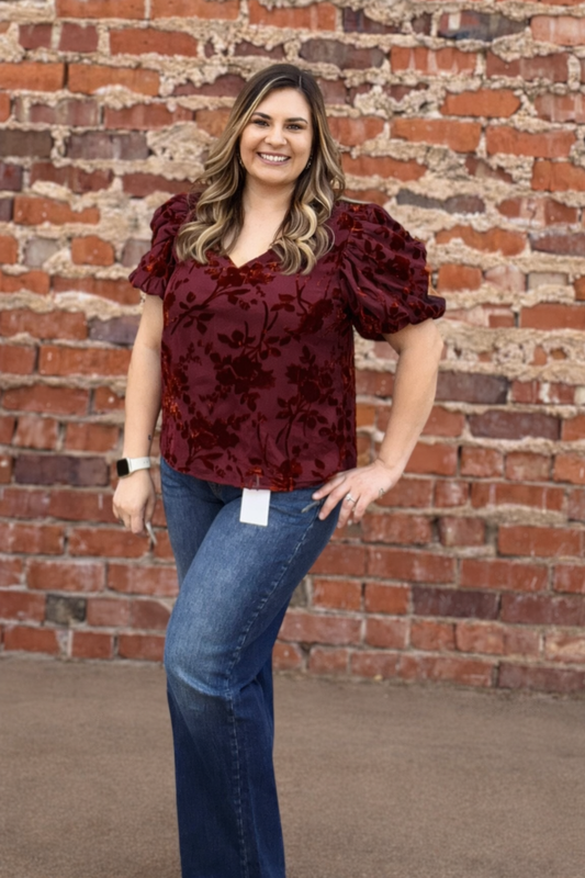 THML Blouse Puff Velvet