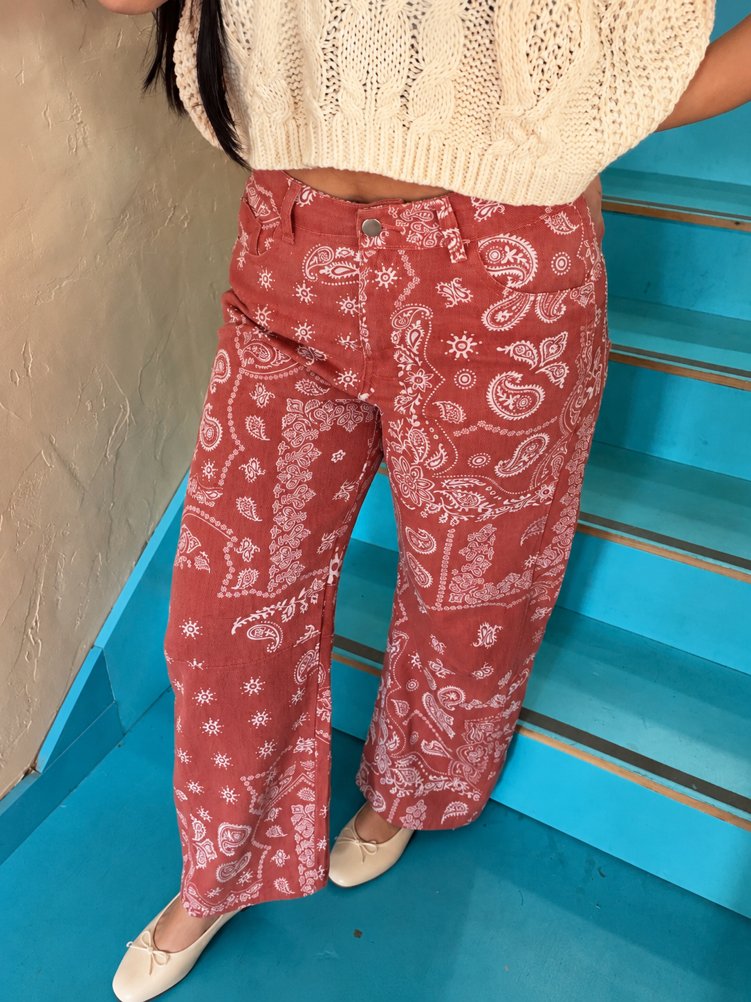 Pants - Terracotta Mid Rise Barrel Leg – Bertie & Olif Boutique