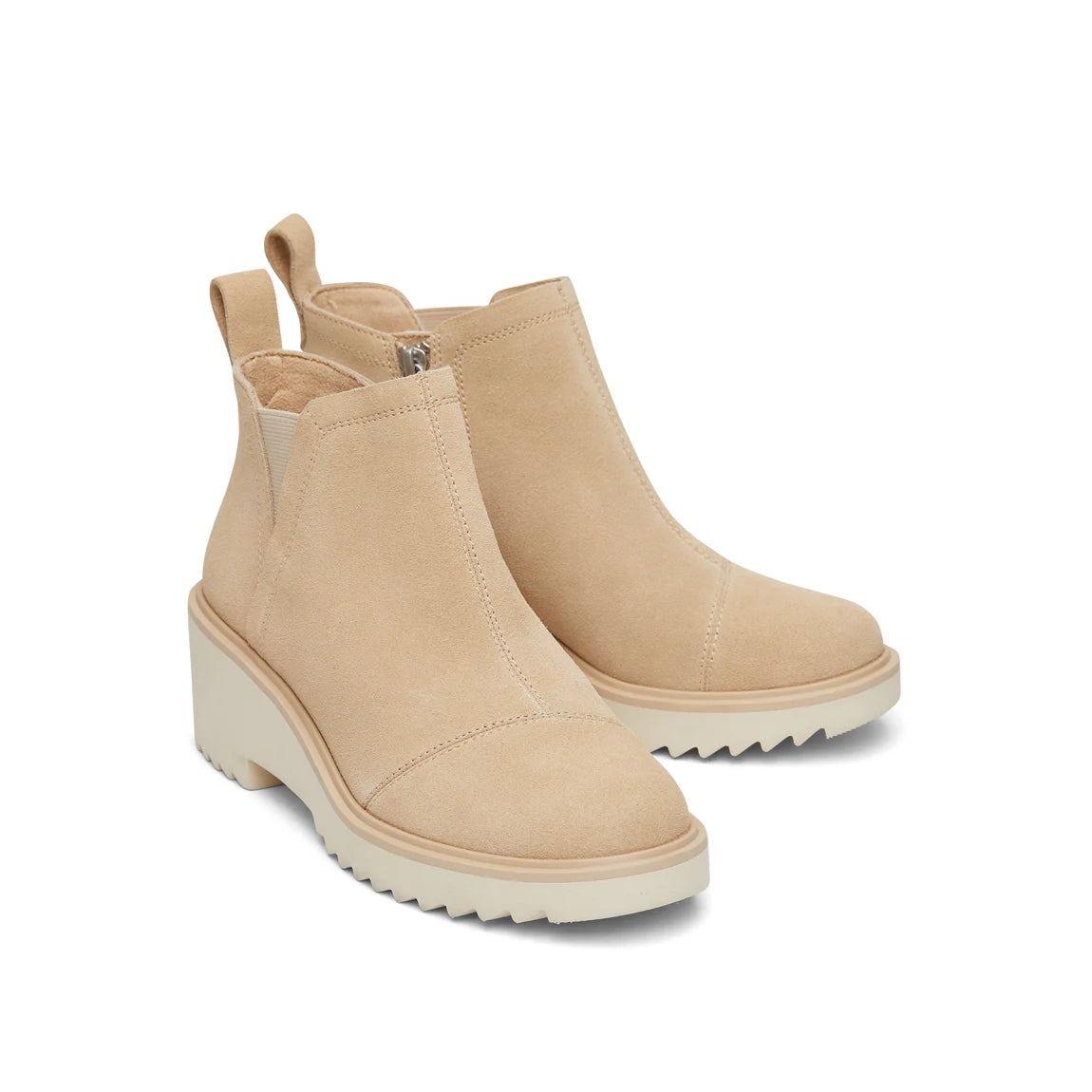 Shoes | TOMS Oatmeal Suede Maude Wedge Boot