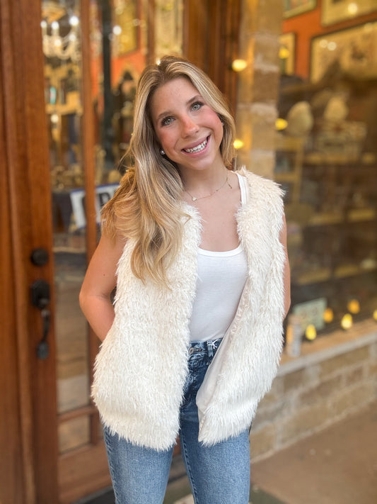 Faux Fur Cream Vest