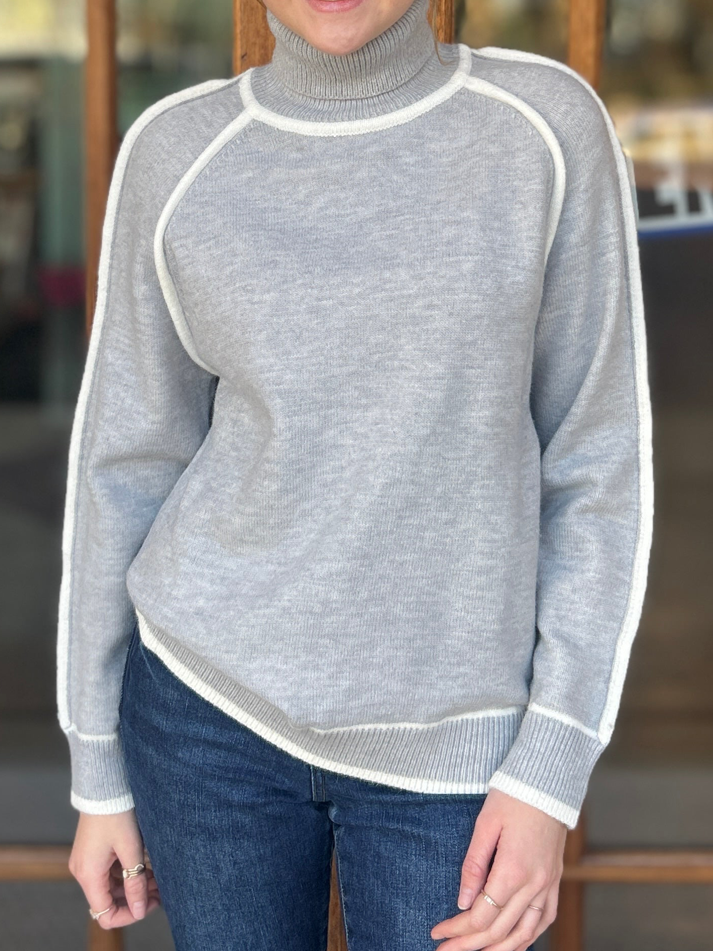 Gray Turtleneck Sweater