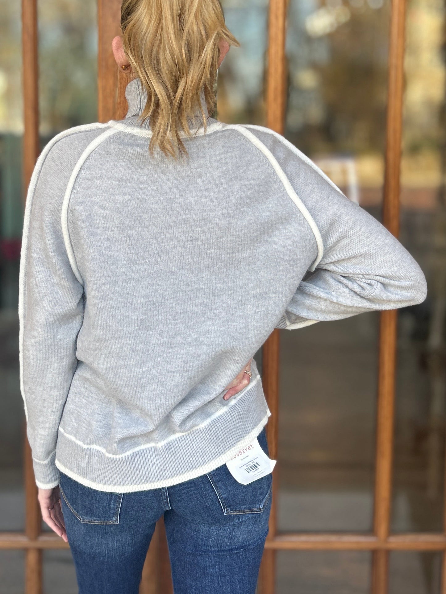 Gray Turtleneck Sweater