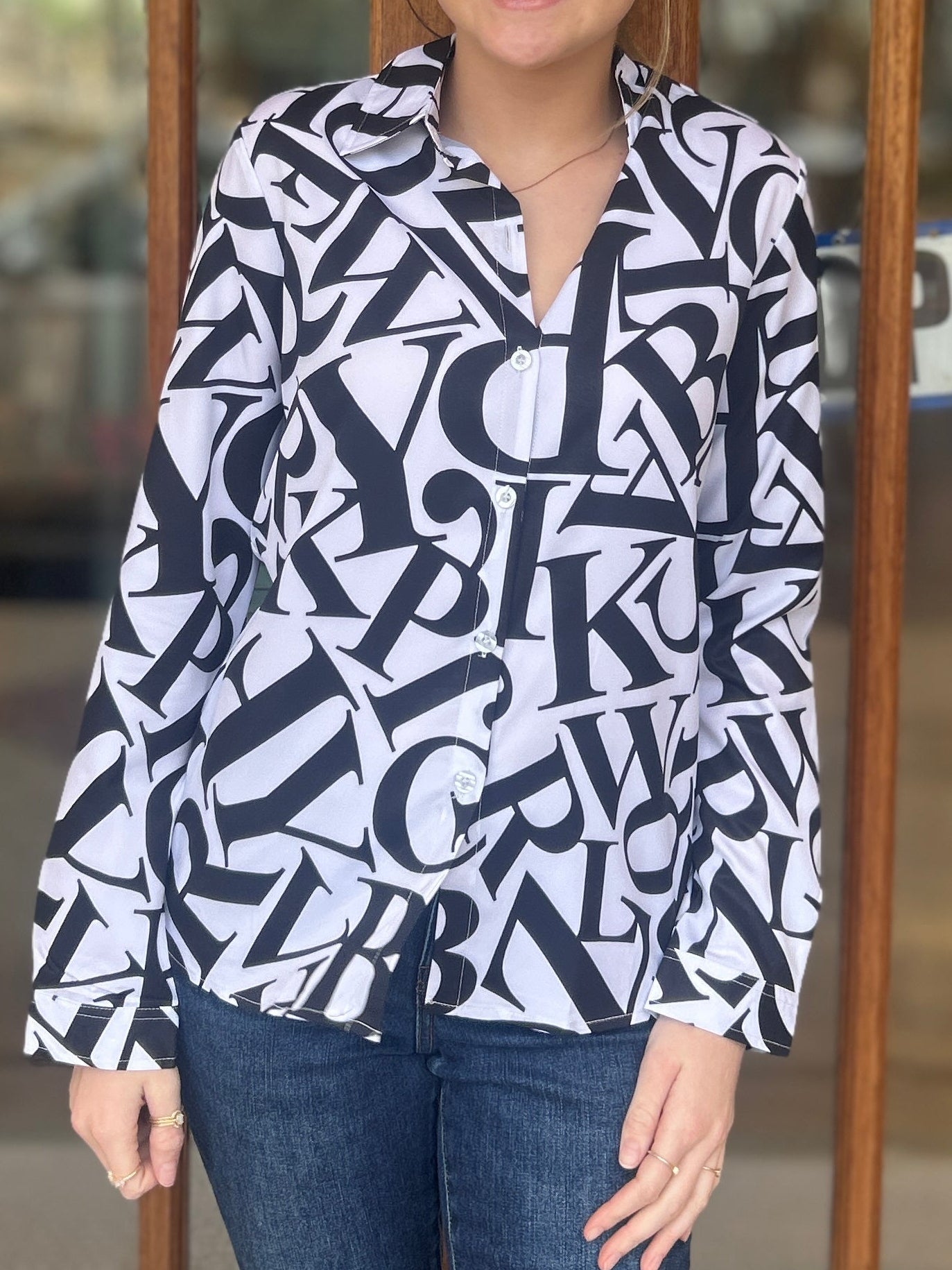 Blouse Long Sleeve Letters