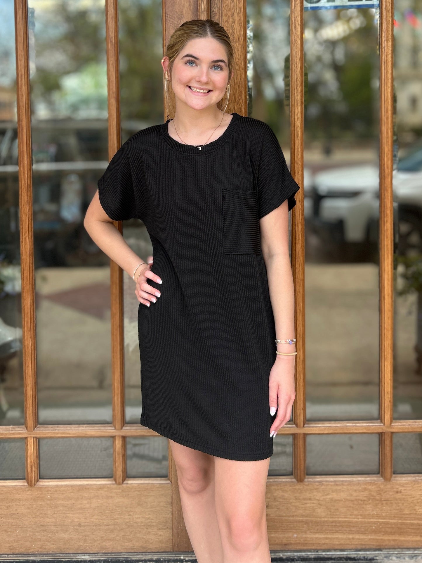 Dress - Black Ribbed T-Shirt