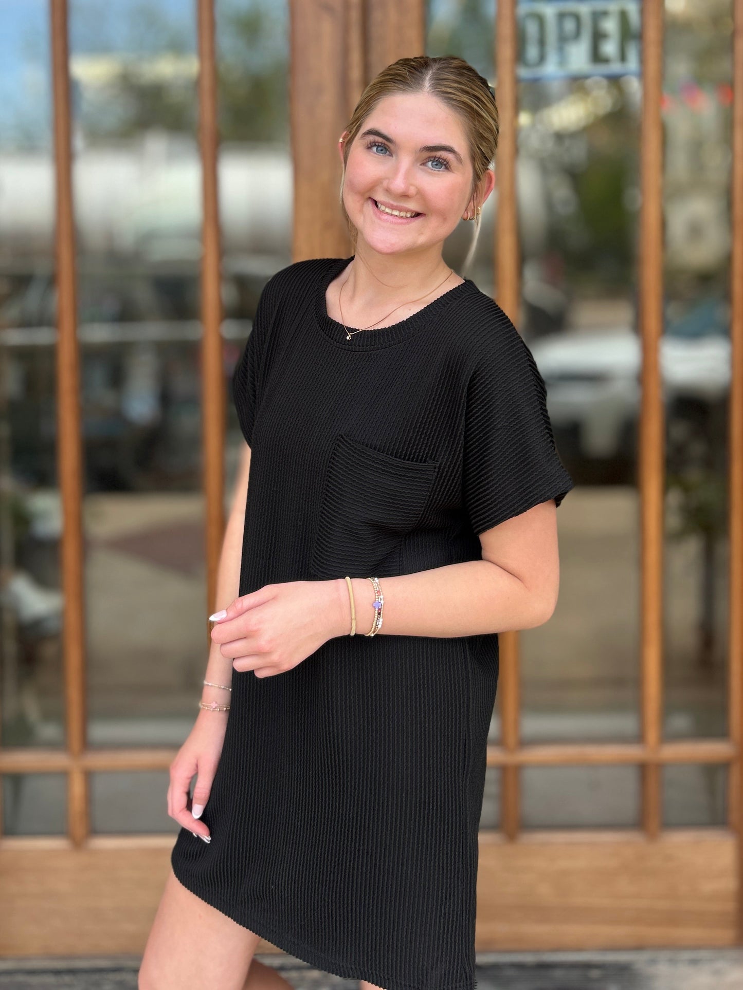 Dress - Black Ribbed T-Shirt