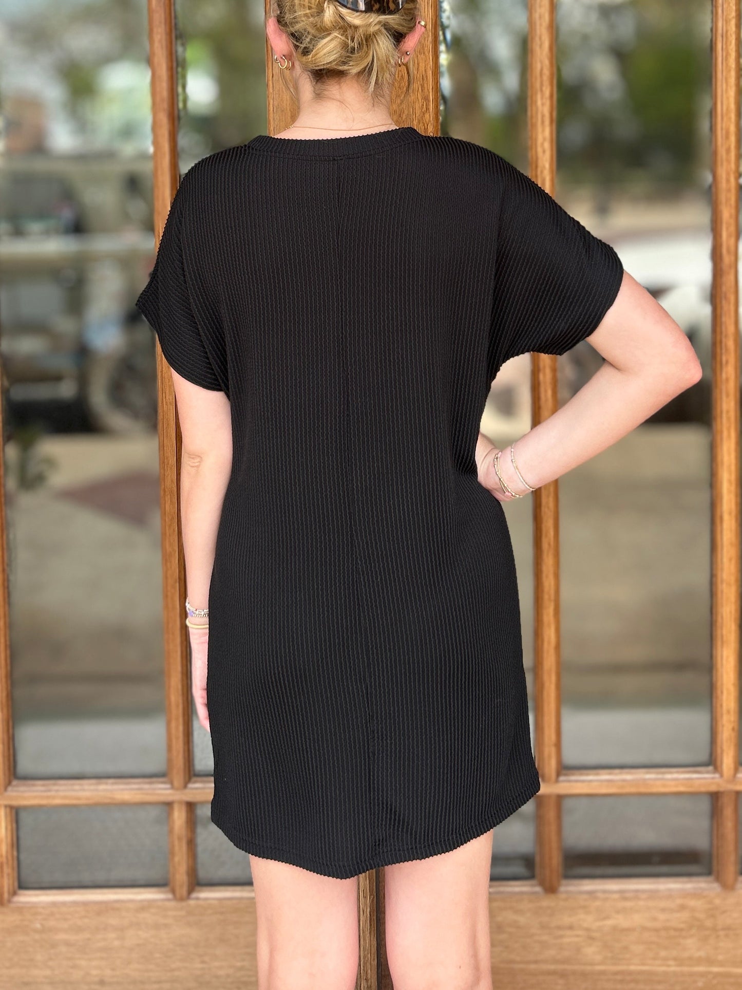 Dress - Black Ribbed T-Shirt