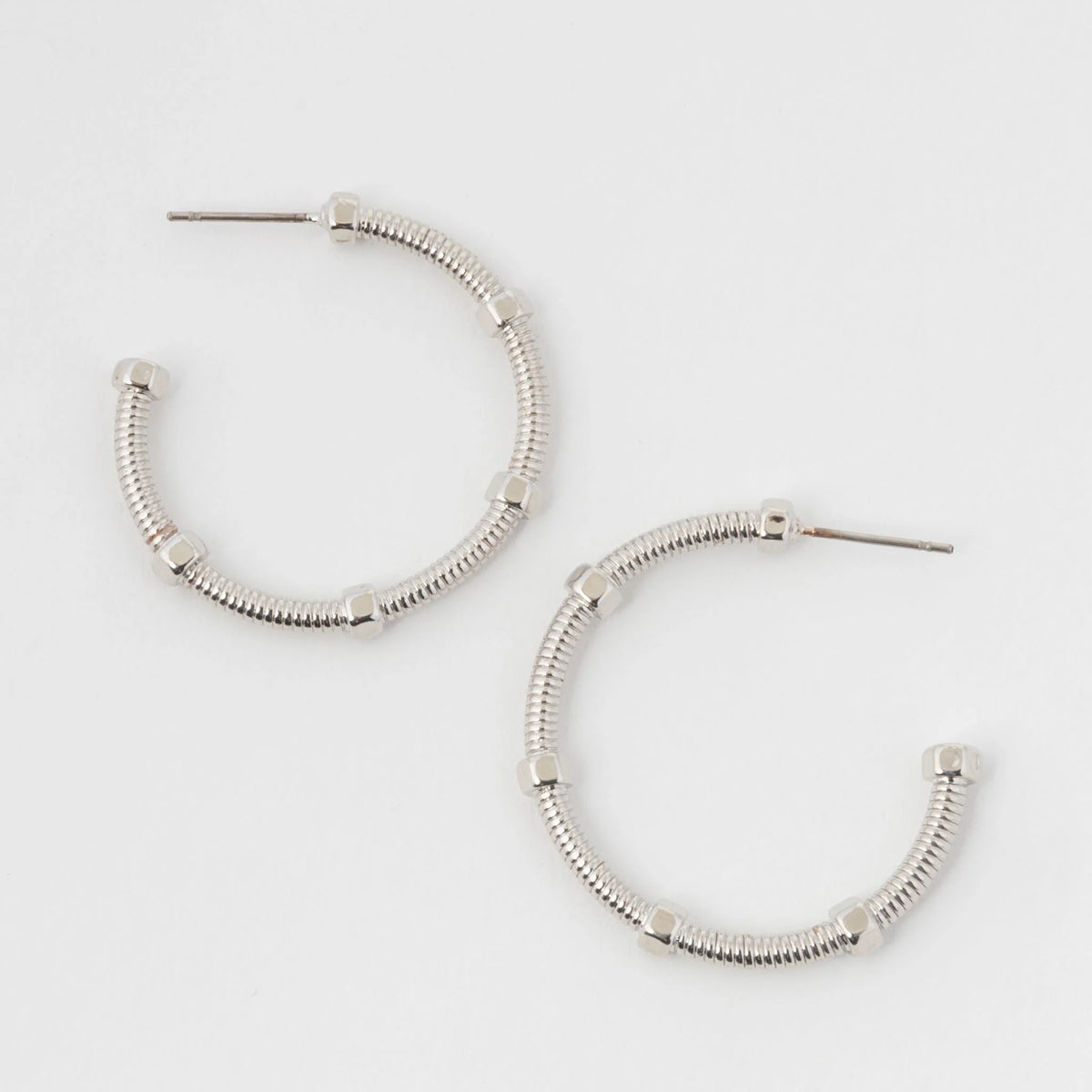 Earrings | Large Textured C-Hoop Earrings