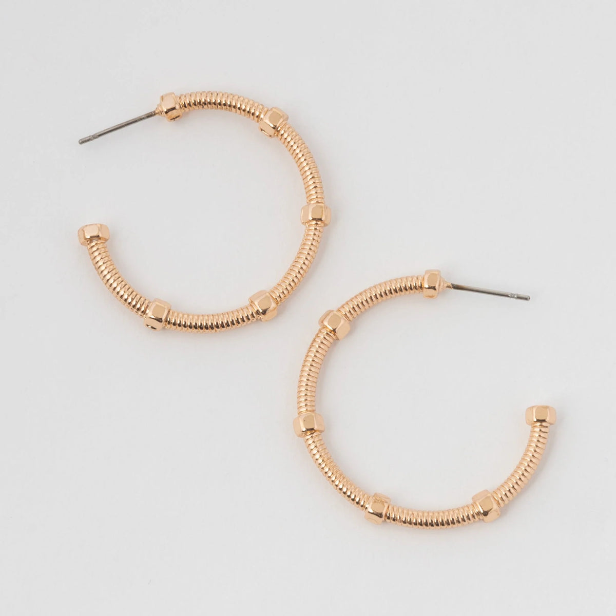 Earrings | Large Textured C-Hoop Earrings