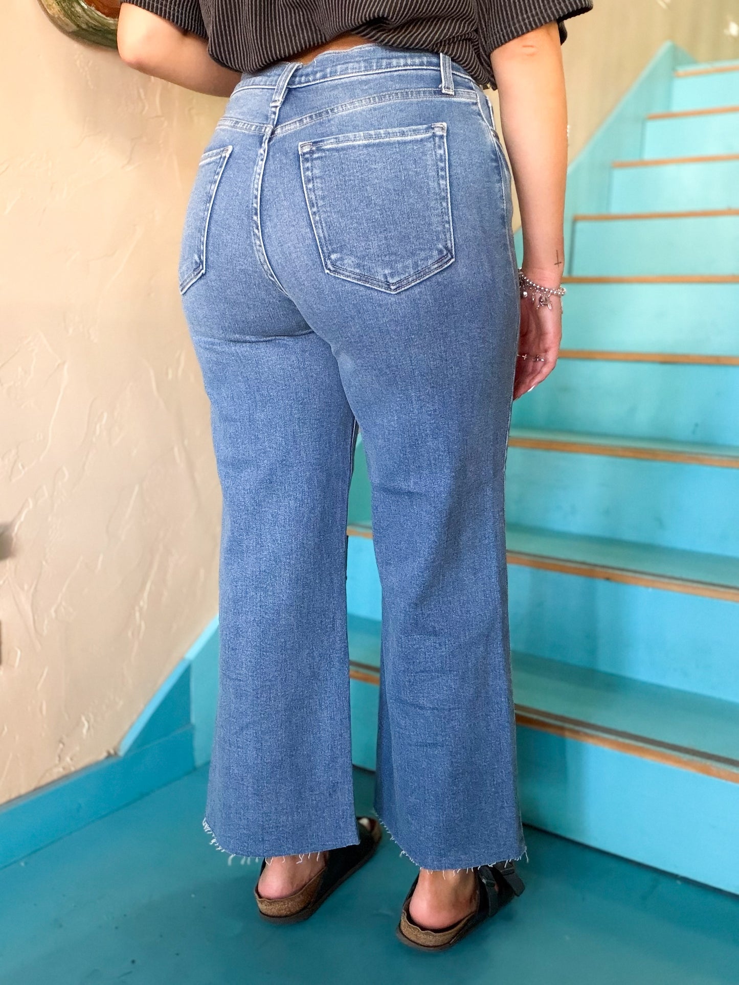 Pants - Just Black Denim Scissor Cut Wide Leg