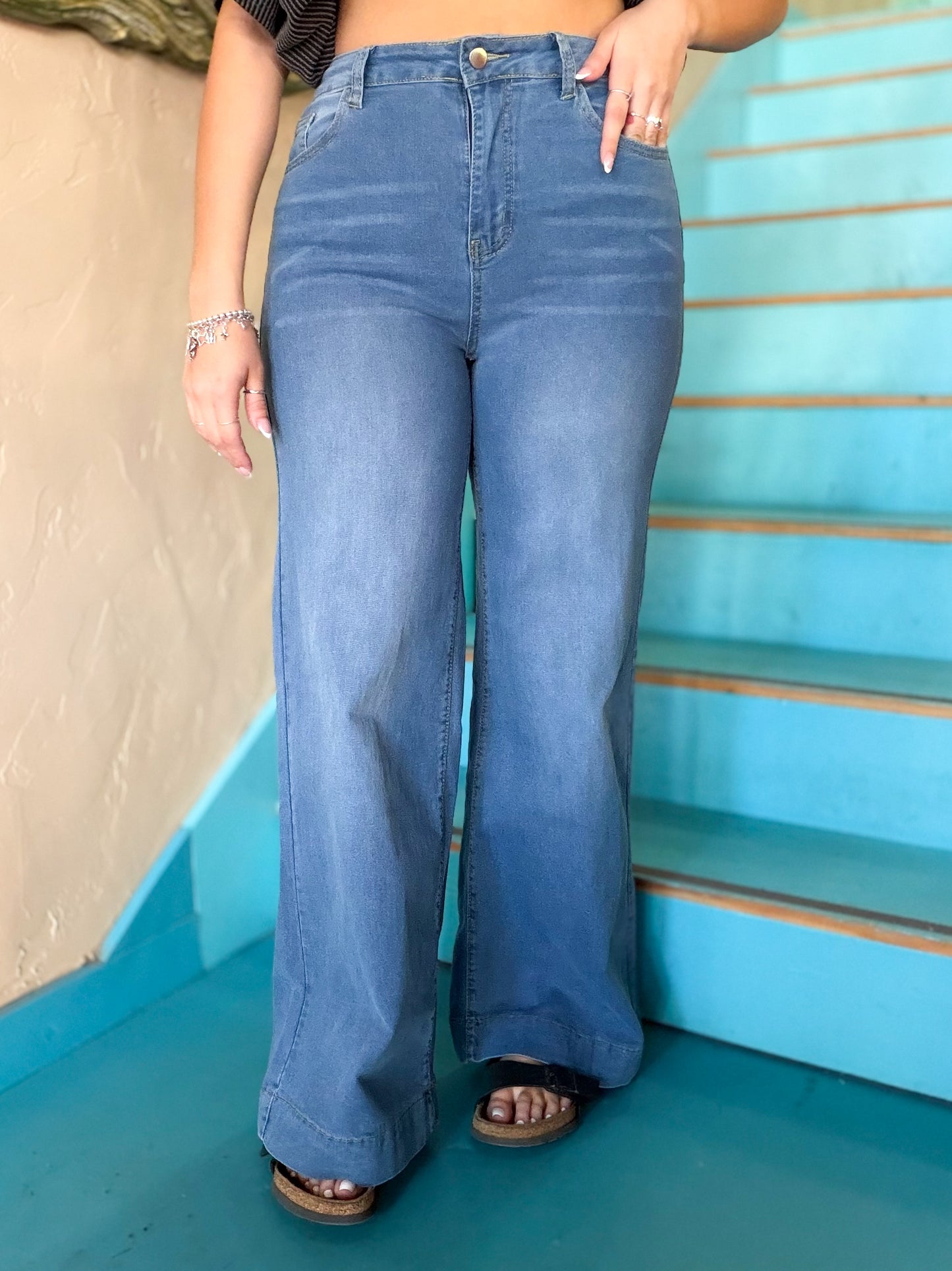Jeans - Retro Washed Wide Leg