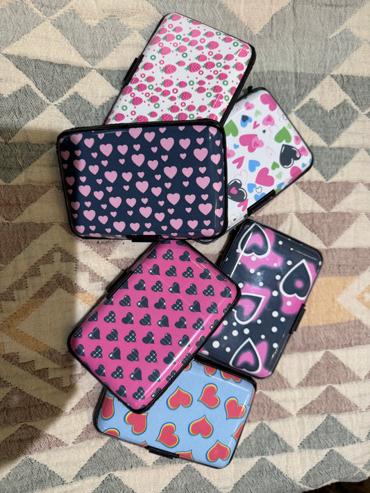 Accessories  | Hearts Glossy Card Holder Caddy Case
