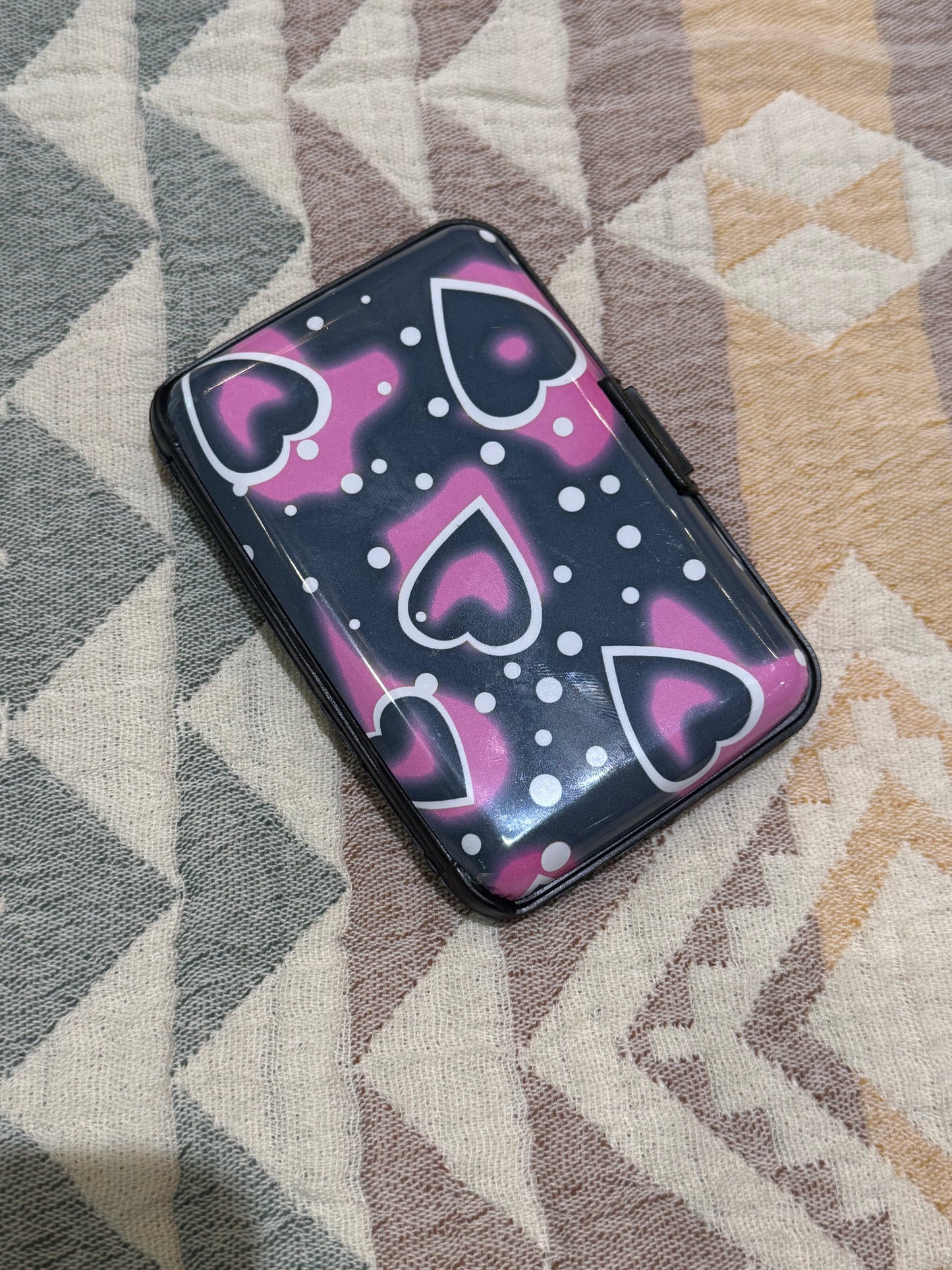 Accessories  | Hearts Glossy Card Holder Caddy Case