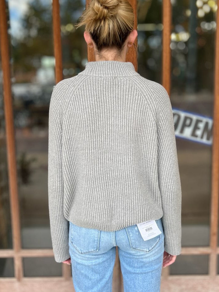 Tops | Sweater Half-Zip Heather Gray
