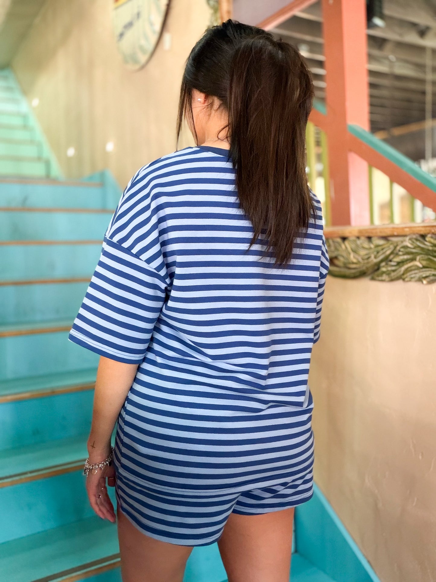 Short Set - Blue Striped