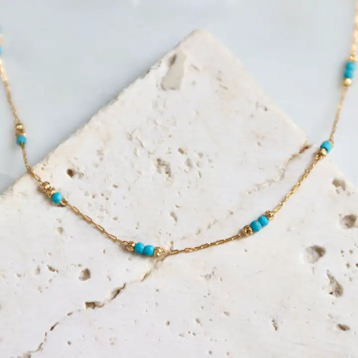 Necklace | Beaded Turquoise Chain