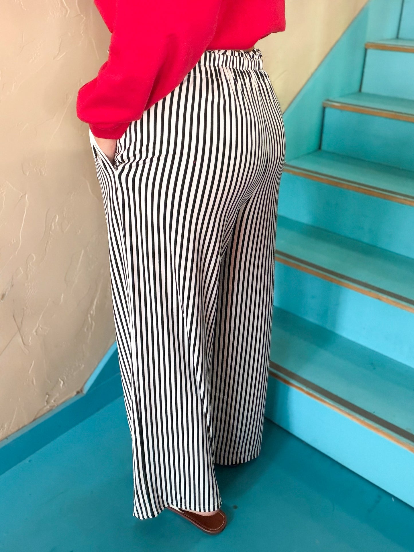 Trousers - Tied Straight High Waist