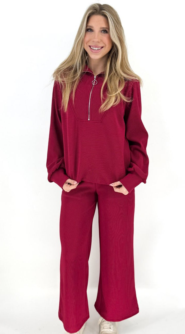 Cabernet Pullover & Pants Ribbed Set