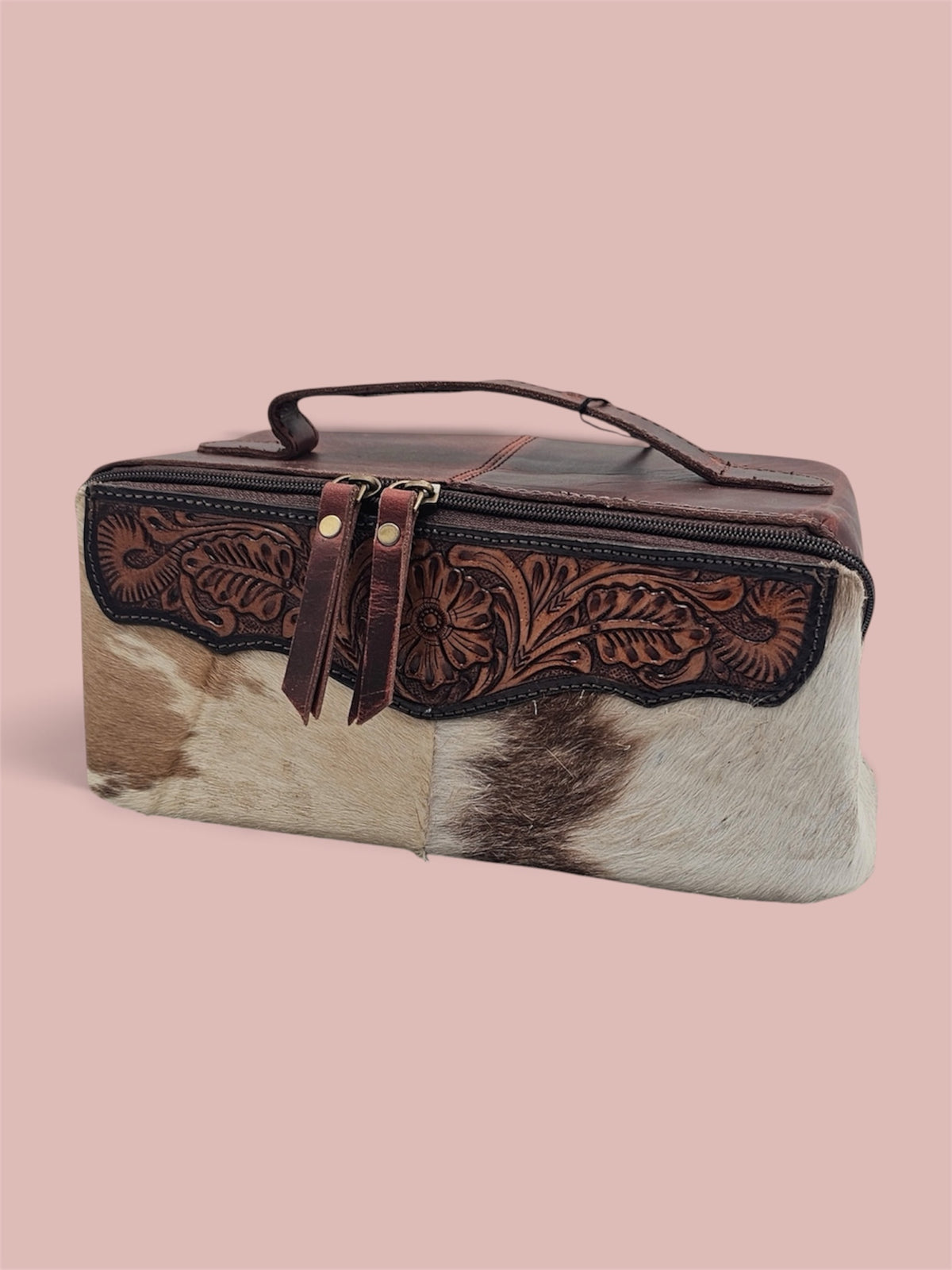 Toiletry Bag - Western Tooled Cowhide