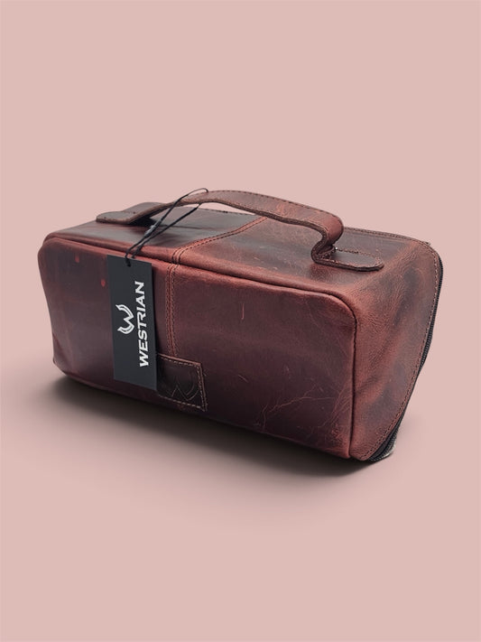 Toiletry Bag - Western Tooled Cowhide