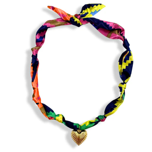 Jewelry | Necklace Scarf Bandana Colorful Aztec Heart Charm