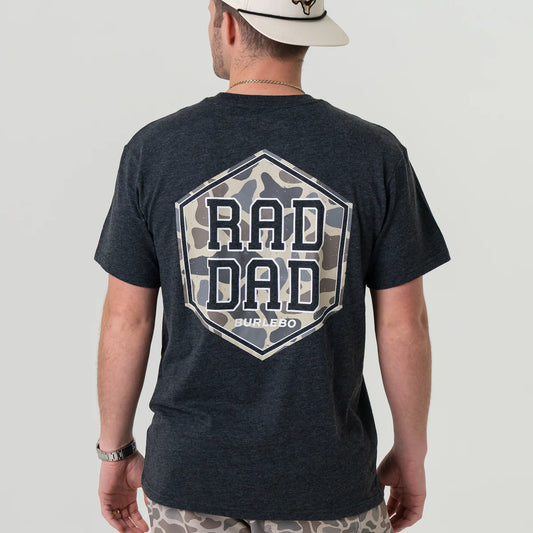 Mens | Burlebo T Shirt Heather Black with Gray Camo Rad Dad