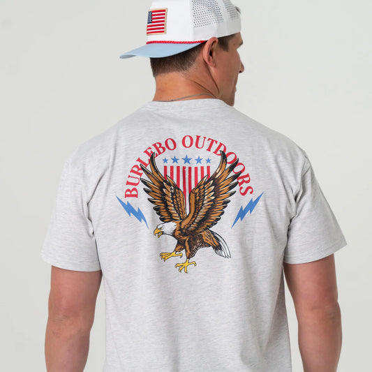 Mens | Burlebo T-Shirt Land Of The Free Ash Grey