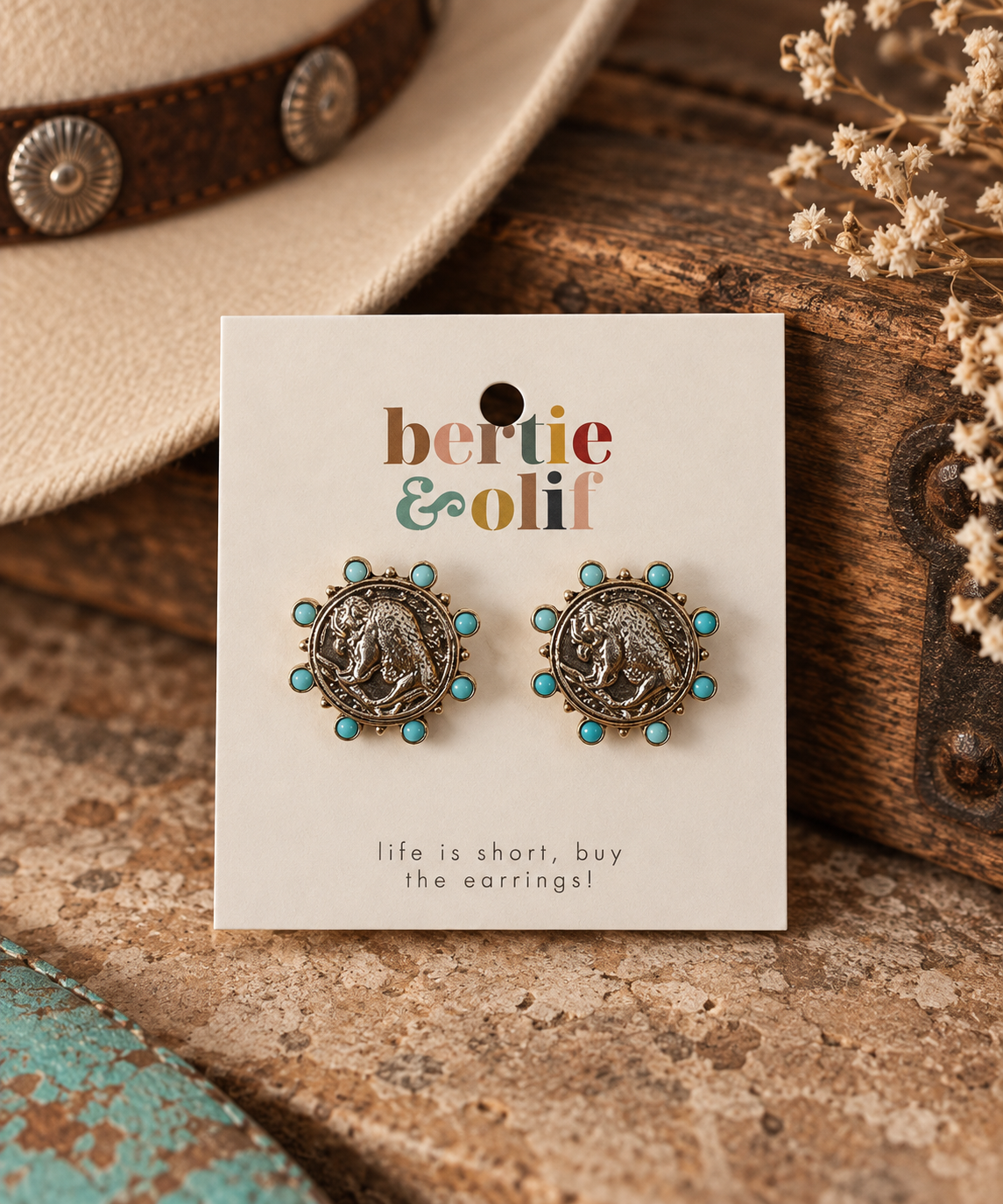 Earrings - Buffalo Coin Stud