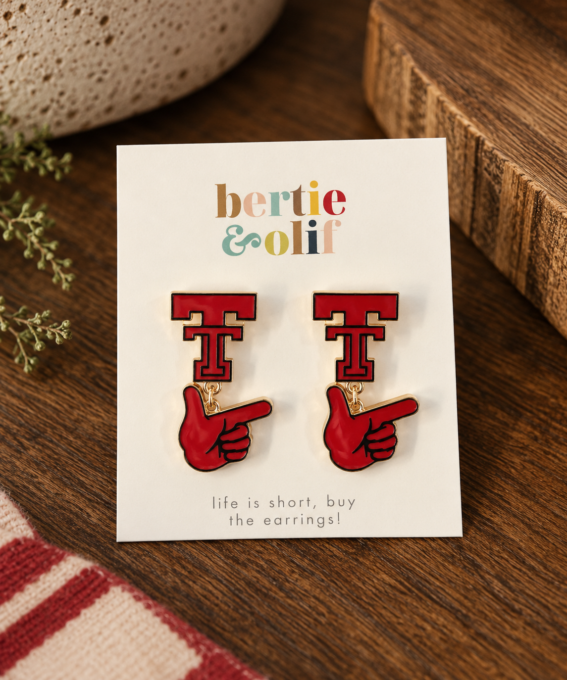 Earrings - Texas Tech Drop