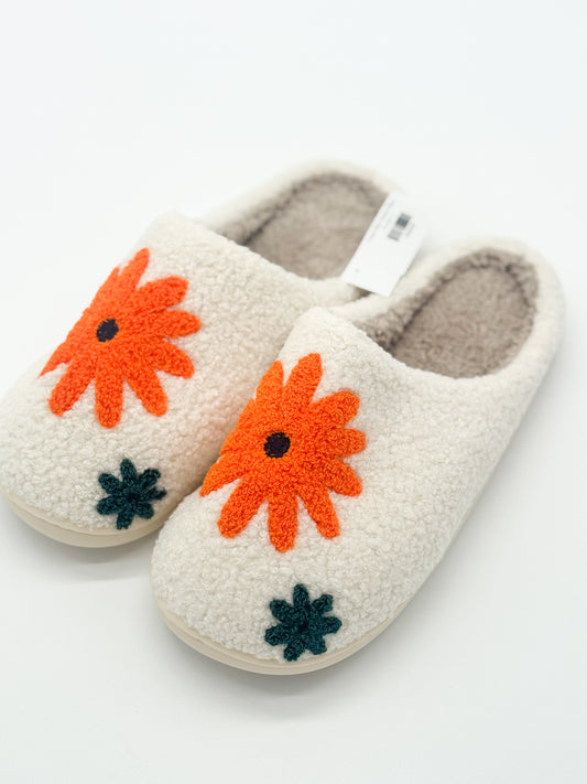 Shoes | Slippers Cream Retro Daisies