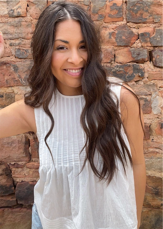 Tops | Blouse White Sleeveless Pleated