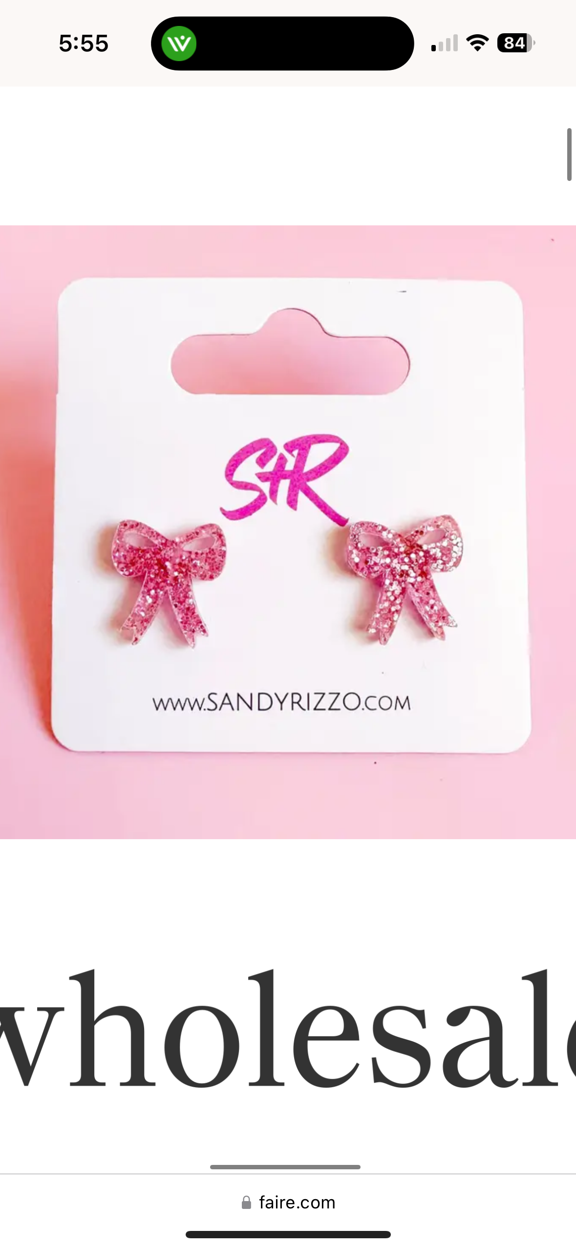Earrings | Pink Sparkle Bow Stud Earrings