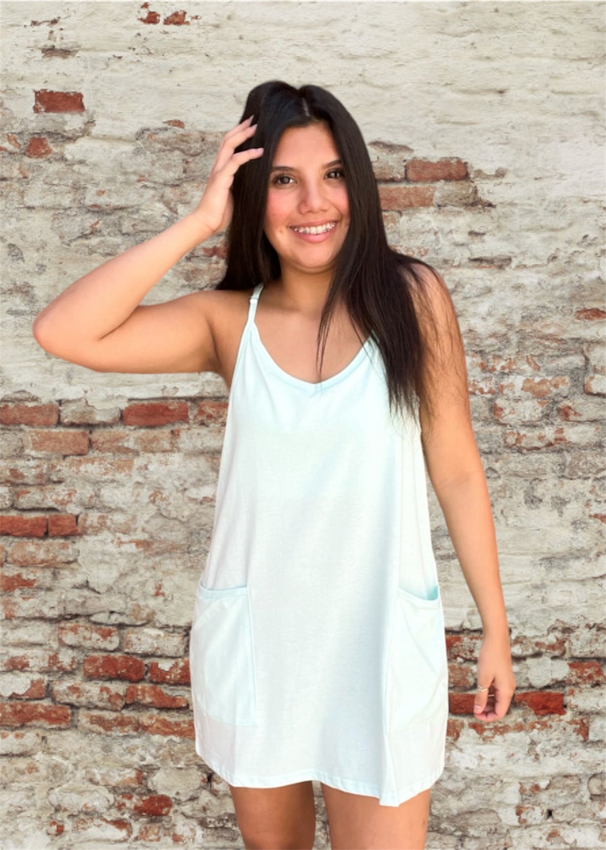 Romper | Mint Green Dress w/ Shorts