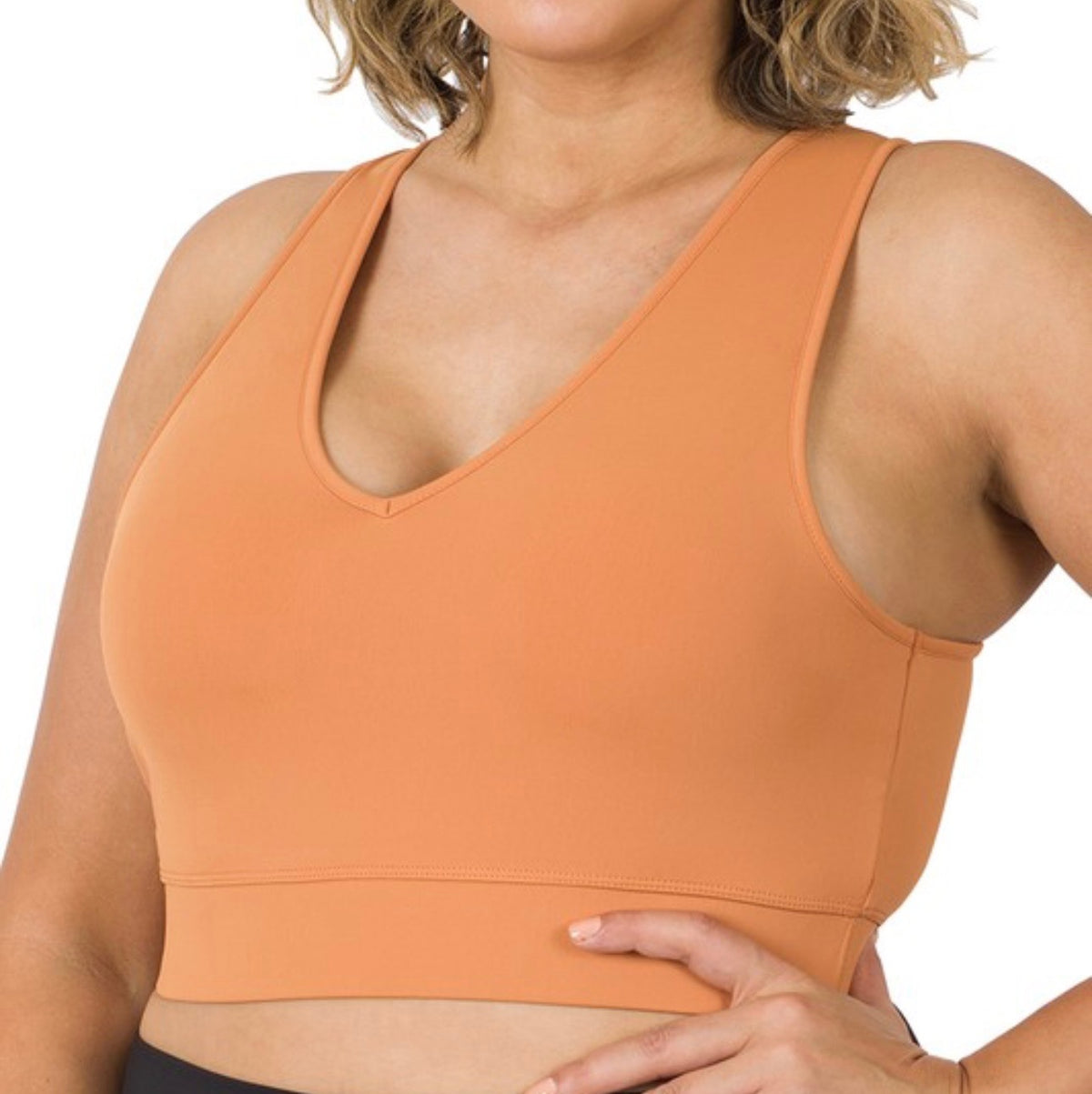 Extended Top | Orange Athletic Racerback Cropped Tank Top