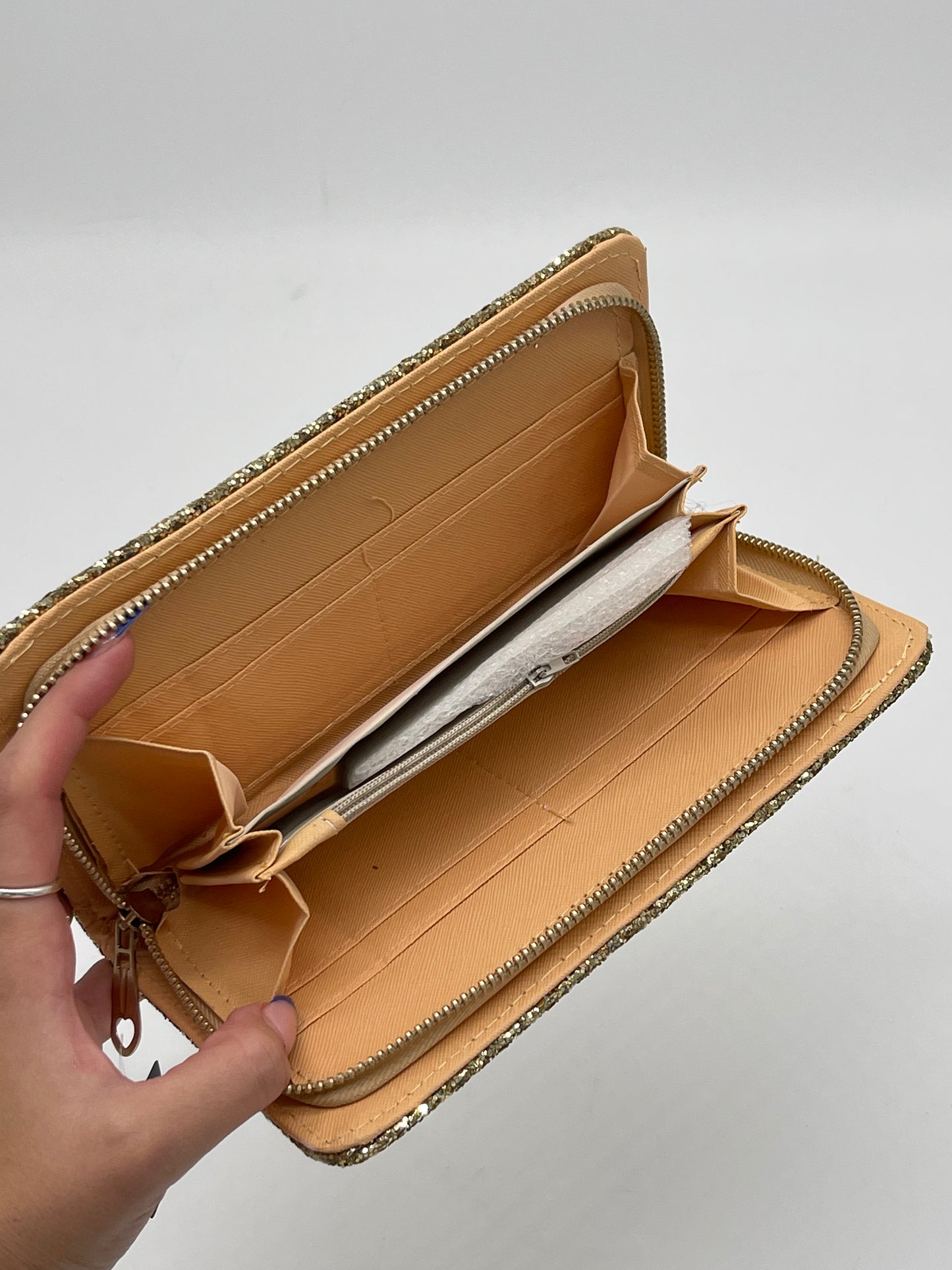 Wallet | Gold Sparkle Glitter Single Zip