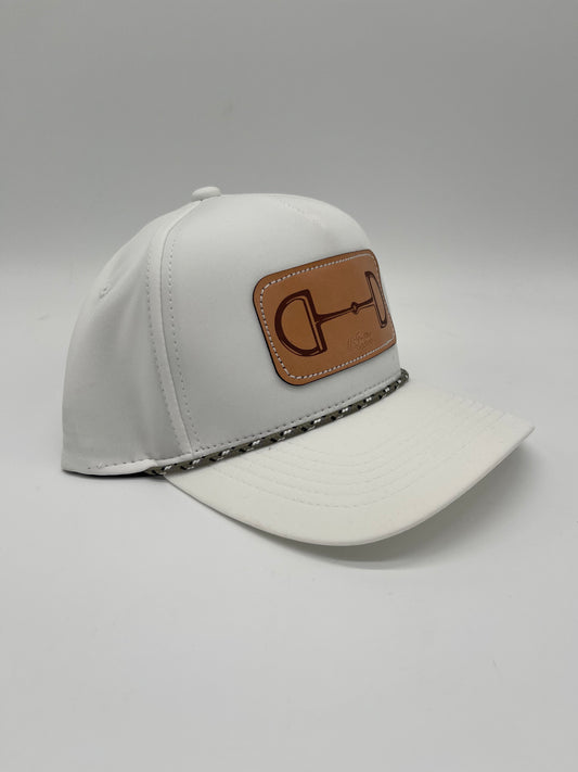 McIntire Saddlery | Cap Snaffle Bit White with Olive Rope