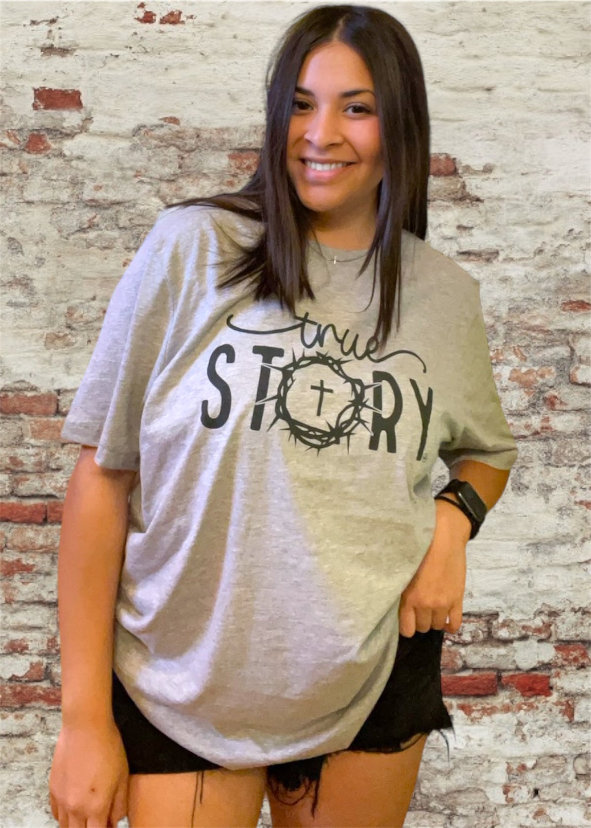 True Story Gray Graphic Tee