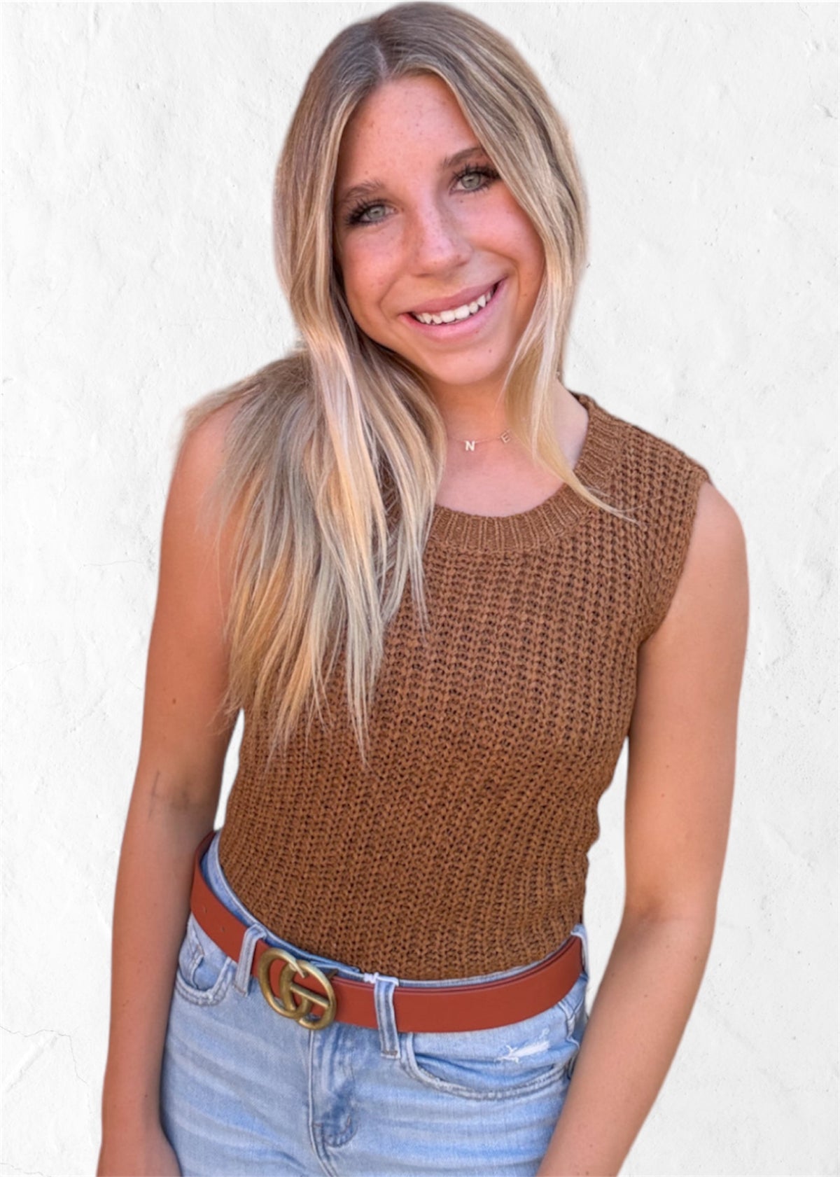 Tops | Sweater Brown Tank