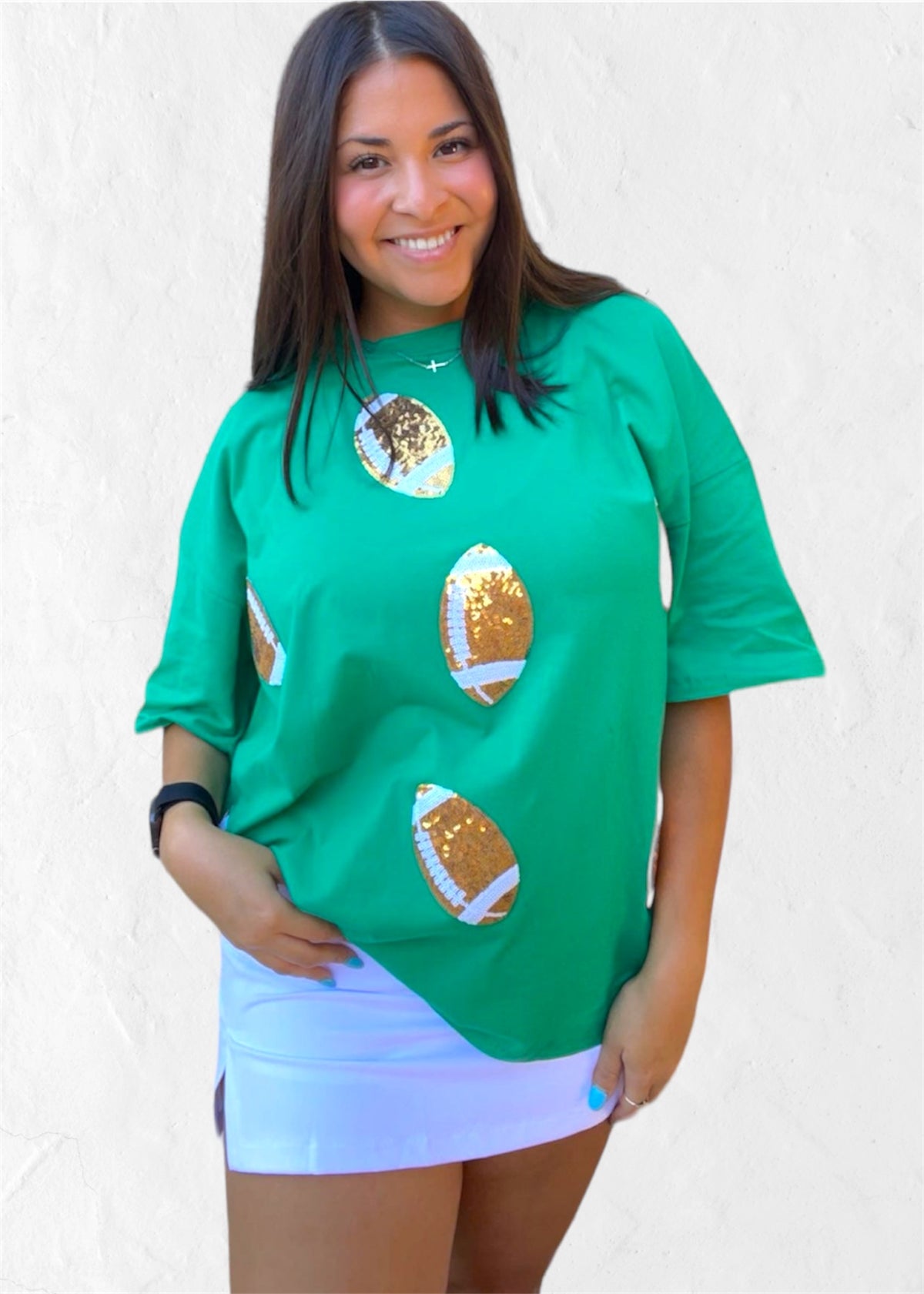 It&#39;s Game Day Green Dazzling Football Tee