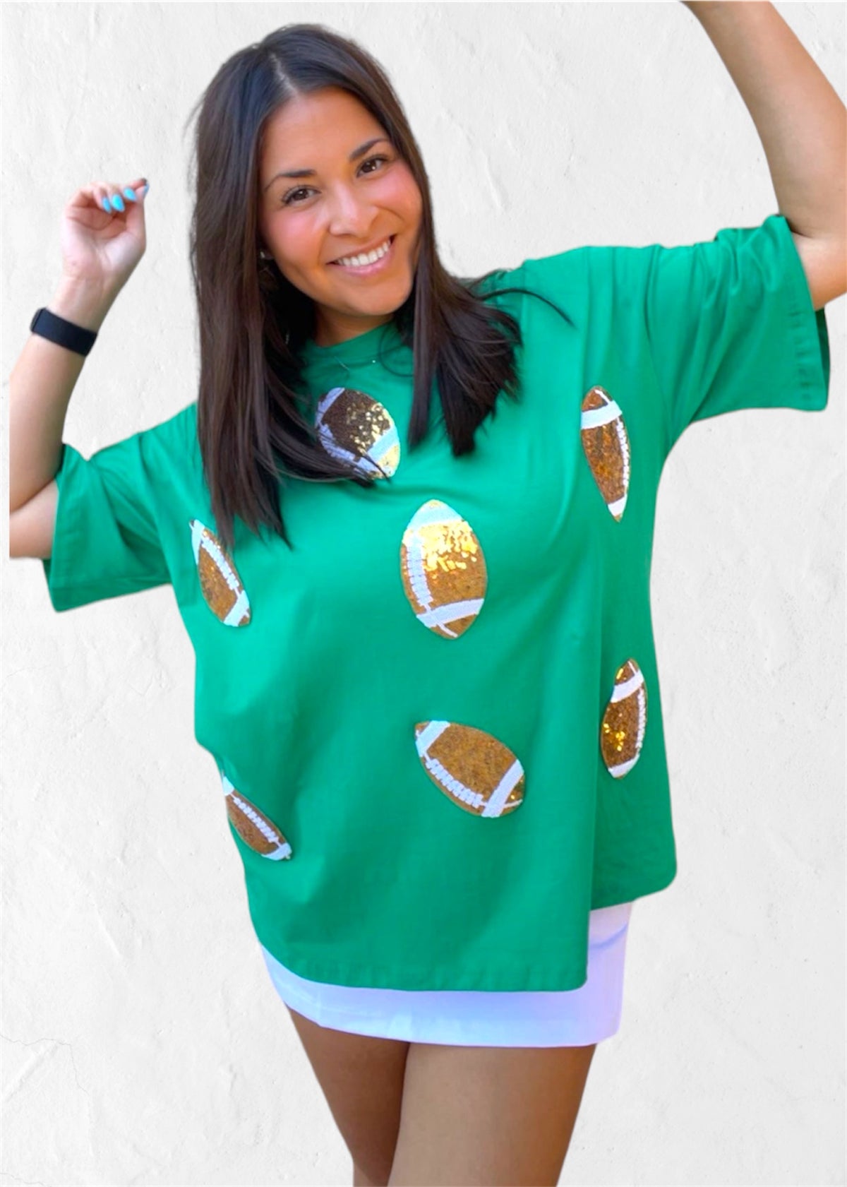 It&#39;s Game Day Green Dazzling Football Tee