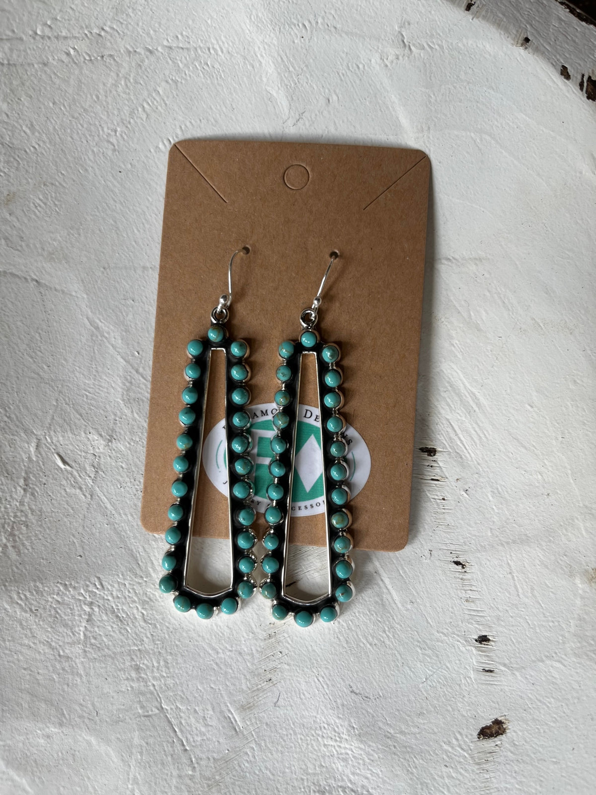 Turquoise | Authentic Sterling Silver &amp; Turquoise Long Triangle Earrings