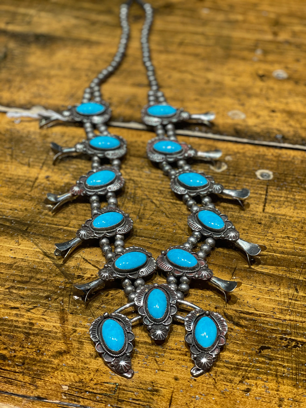 Necklace | Authentic Turquoise Navajo Squash Long Necklace