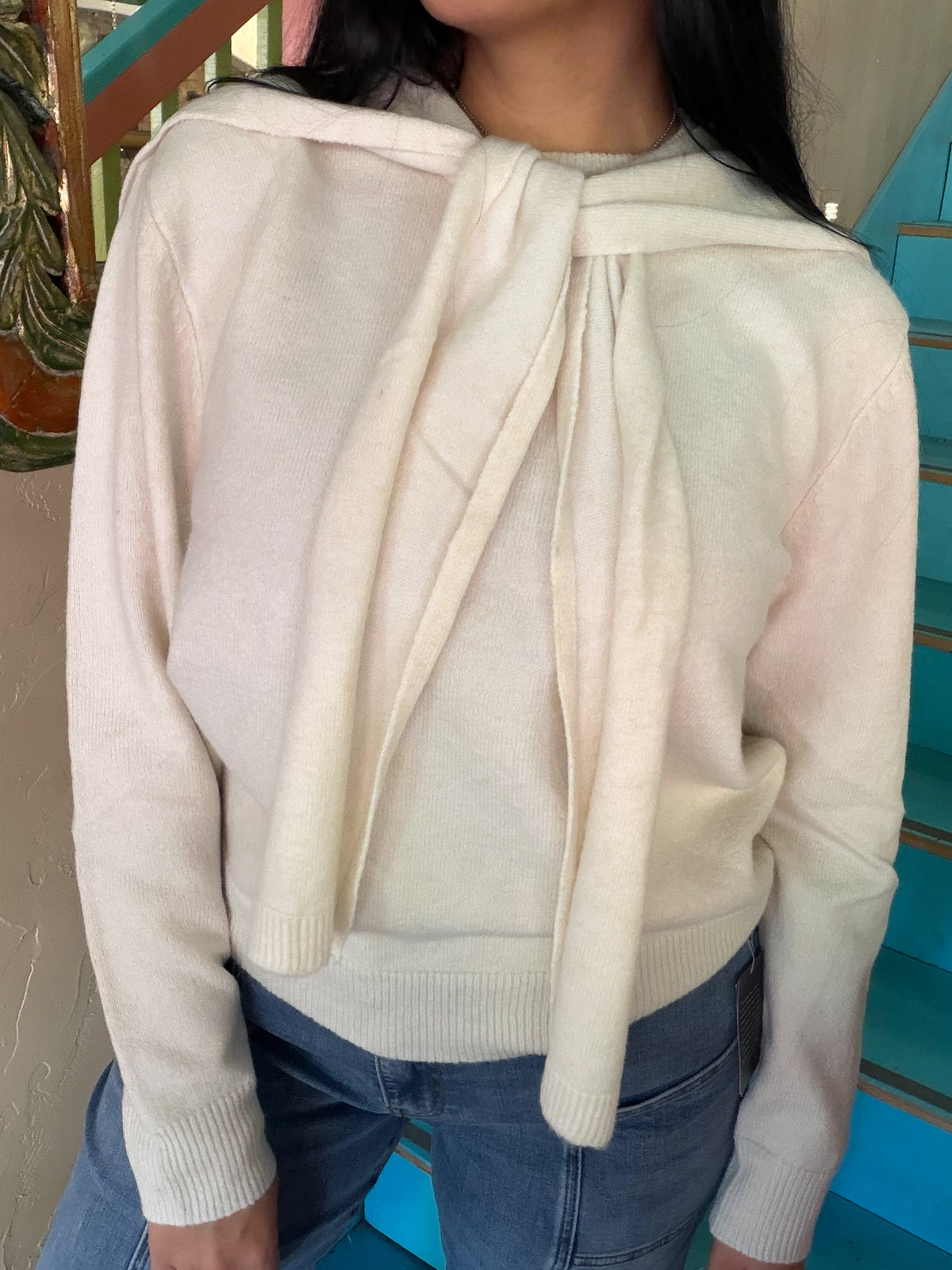 Sweater - Cream Layered Shoulder