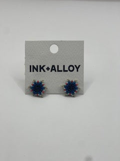 Jewelry | Earrings Ink + Alloy - Navy Bead Flower