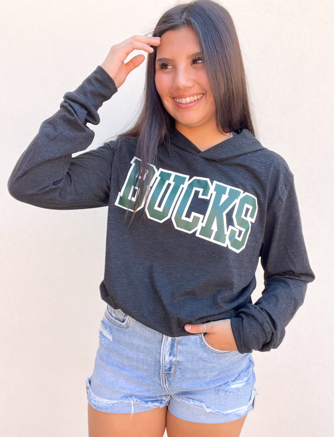 Tops | Sweatshirt  Black Bucks Long Sleeve w/Hoodie