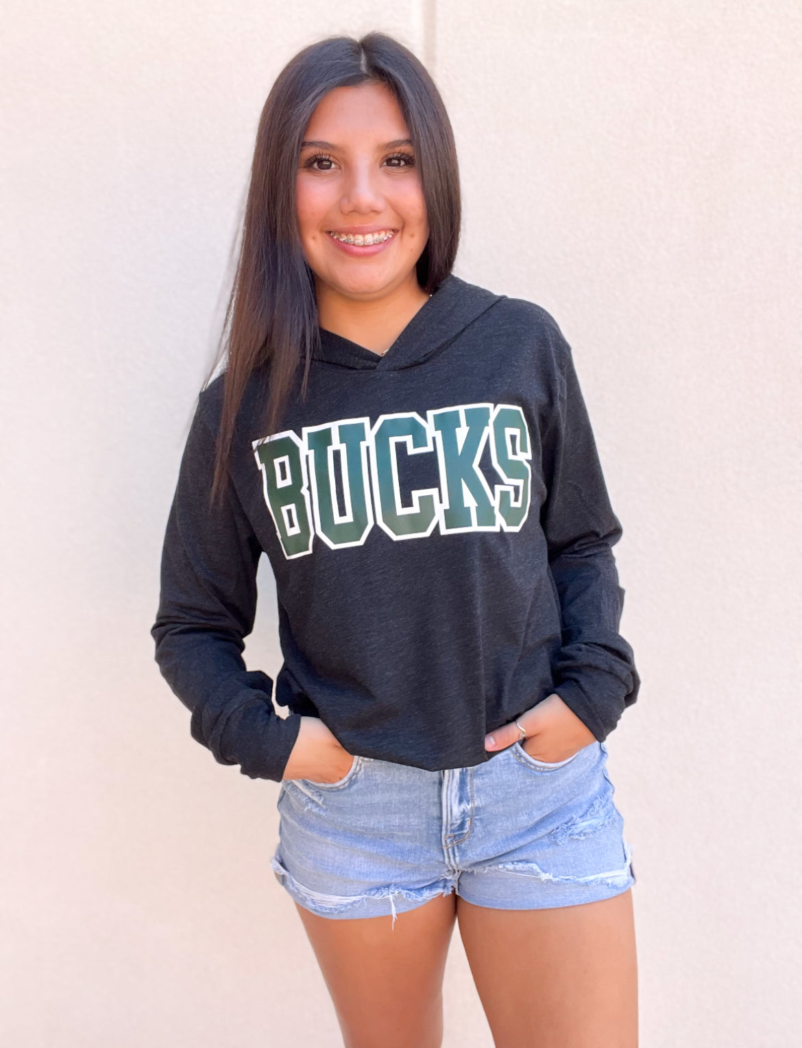 Tops | Sweatshirt  Black Bucks Long Sleeve w/Hoodie