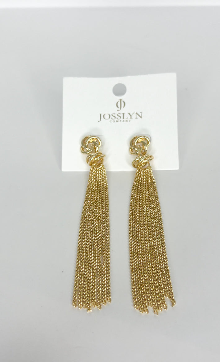 Jewelry | Gold Knot Tassel Earrings